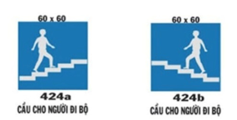 Biển này được sử dụng để chỉ dẫn cho người đi bộ sử dụng cầu vượt qua đường.