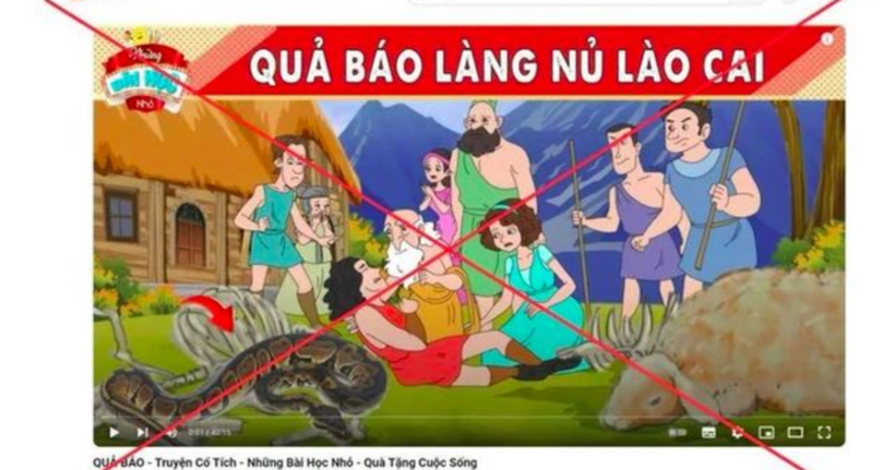 Video với hình ảnh chứa tiêu đề gây bức xúc, phẫn nộ trong dư luận. (Ảnh chụp màn hình)