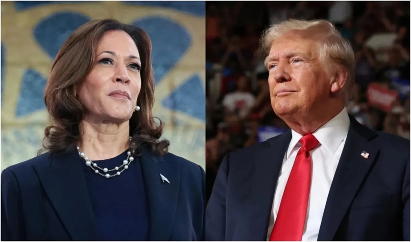 Phó tổng thống Mỹ Kamala Harris và Cựu tổng thống Mỹ Donald Trump. Ảnh: CNN