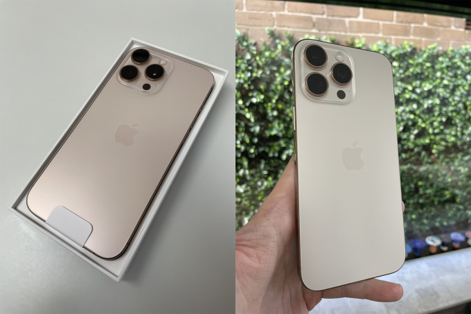 iPhone 16 Pro Max màu titan sa mạc được mua tại Australia. (Ảnh: Boardiesboi)