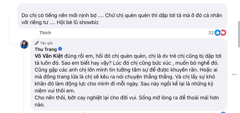 Việc cô trả lời lại những bình luận khiến người hâm mộ cho rằng cô đang đôi co.