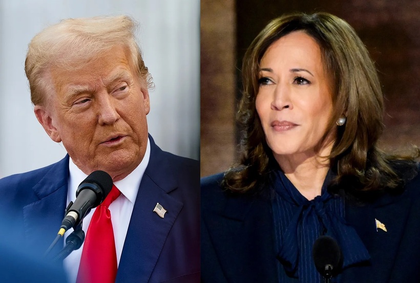 Cựu Tổng thống Mỹ Donald Trump và Phó Tổng thống Mỹ Kamala Harris. Ảnh: CNN