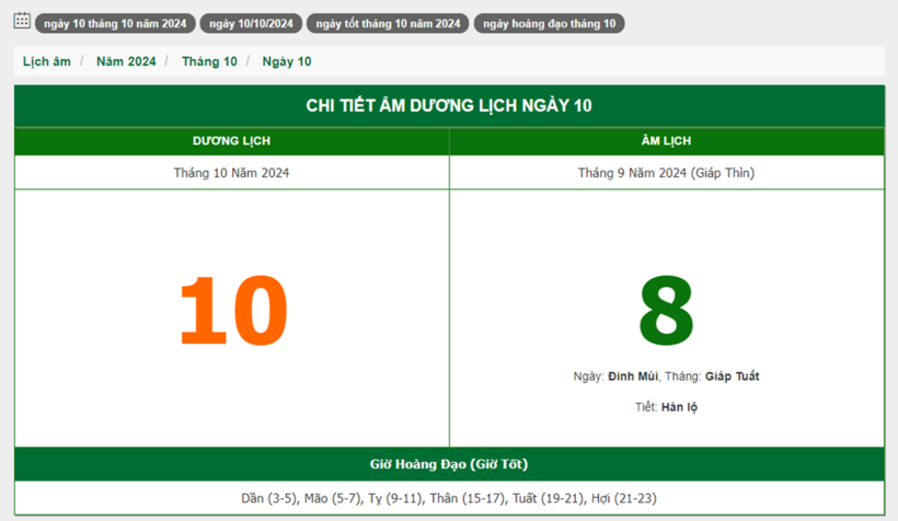 Hôm nay (10/10), có phải ngày đẹp không? - 1