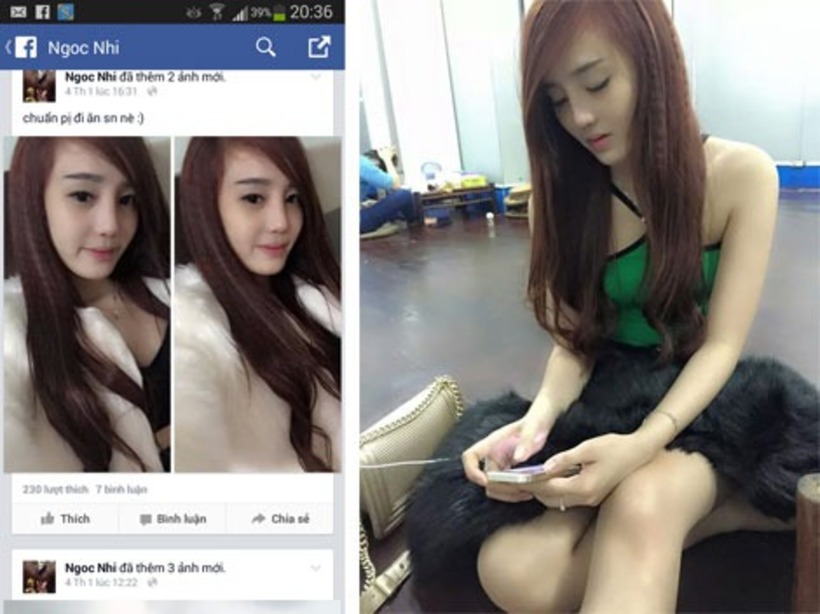 "Má mì" Nguyễn Thị Mai Thi tung ảnh xinh đẹp như hotgirl trên trang facebook có tên "Ngoc Nhi". Ảnh: Công an nhân dân