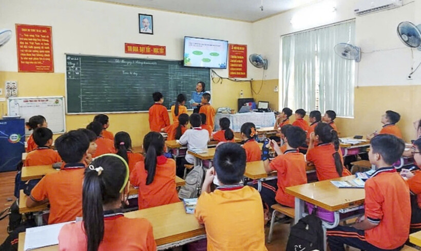 Buổi học toán tư duy của trường Tiểu học An Hồng (TP.Hải Phòng). (Ảnh: Trường Tiểu học An Hồng)