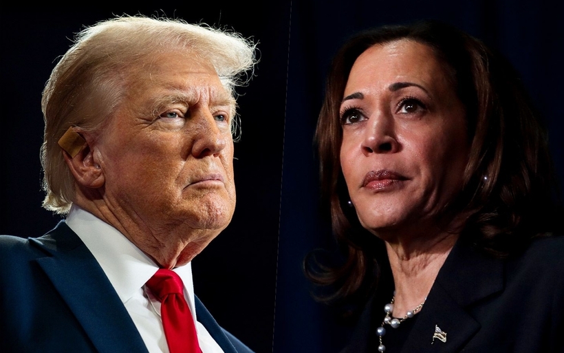 Cựu Tổng thống Mỹ Donald Trump và Phó Tổng thống Mỹ Kamala Harris.  Ảnh: CNN