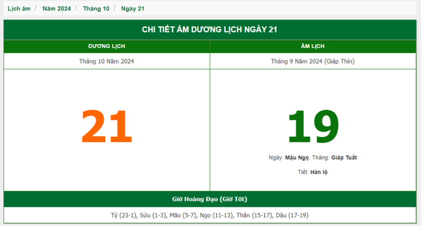 Hôm nay (21/10), có phải ngày đẹp không? - 1