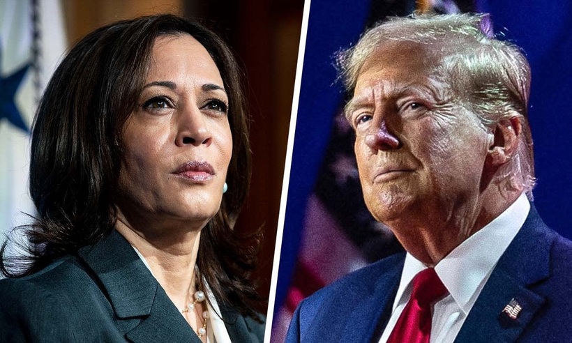 Cựu Tổng thống Mỹ Donald Trump (phải) và Phó Tổng thống Mỹ Kamala Harris. Ảnh: NBC News