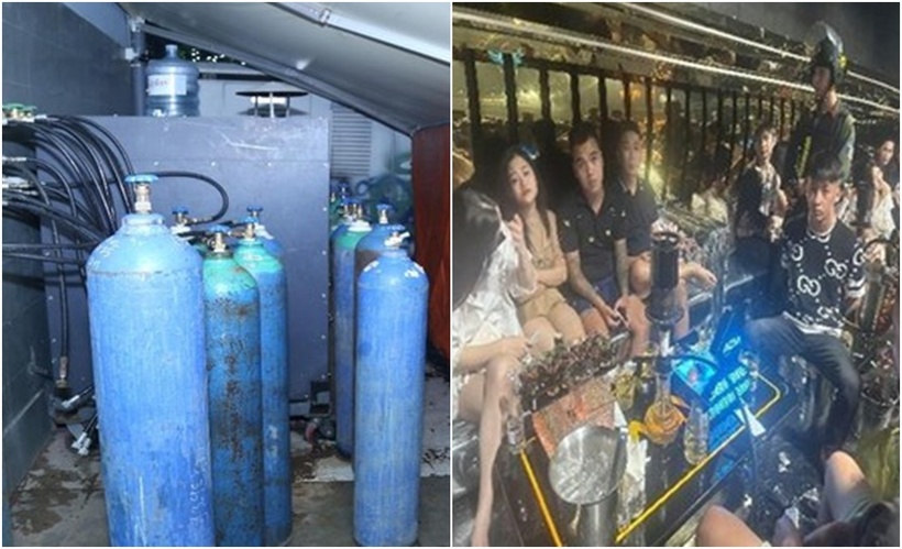 Nhóm đối tượng tổ chức sử dụng ma túy và tàng trữ ma túy. (Ảnh: Công an)