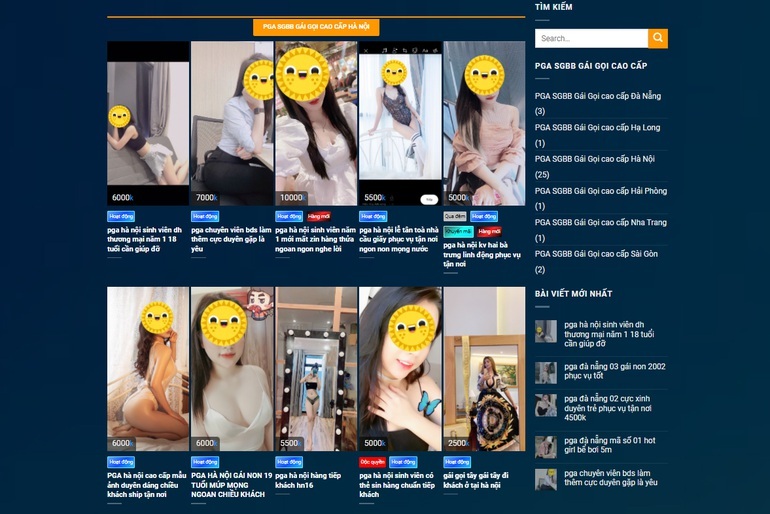 Trên trang web đen do Nhân điều hành có cả gái bán dâm người nước ngoài. (Ảnh: Báo Thanh tra)