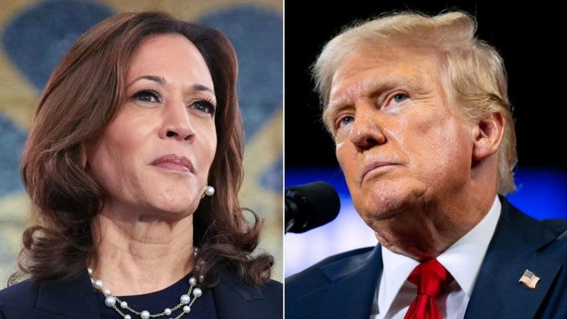 Ông Trump và bà Harris bám đuổi sít sao trong chặng nước rút của cuộc đua vào Nhà Trắng 2024. Ảnh: CNN