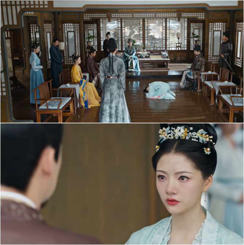 La Nghi Ninh quỳ lạy La đại nhân và Lâm Đại nương tử, rưng rưng nước mặt gọi La đại nhân là cha lần cuối.