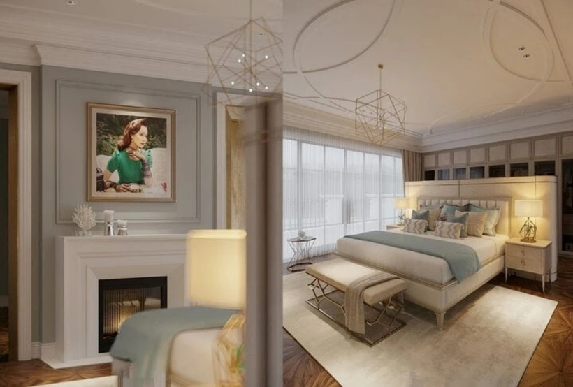 Không gian bên trong phòng ngủ được bài trí hài hòa.