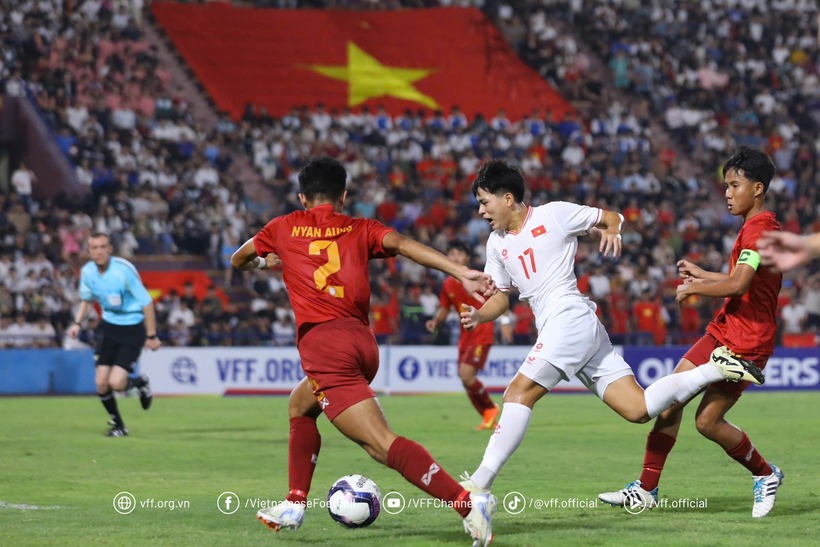 U17 Việt Nam có chiến thắng quan trọng trước U17 Myanmar. Ảnh: VFF.