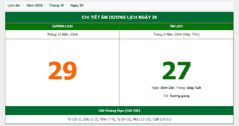 Hôm nay (29/10), có phải ngày đẹp không? - 1