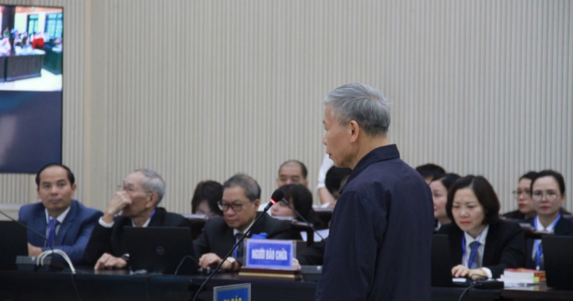 Cựu Bí thư Tỉnh ủy Bắc Ninh Nguyễn Nhân Chiến tại phiên xét xử (Ảnh: Xuân Hoa).