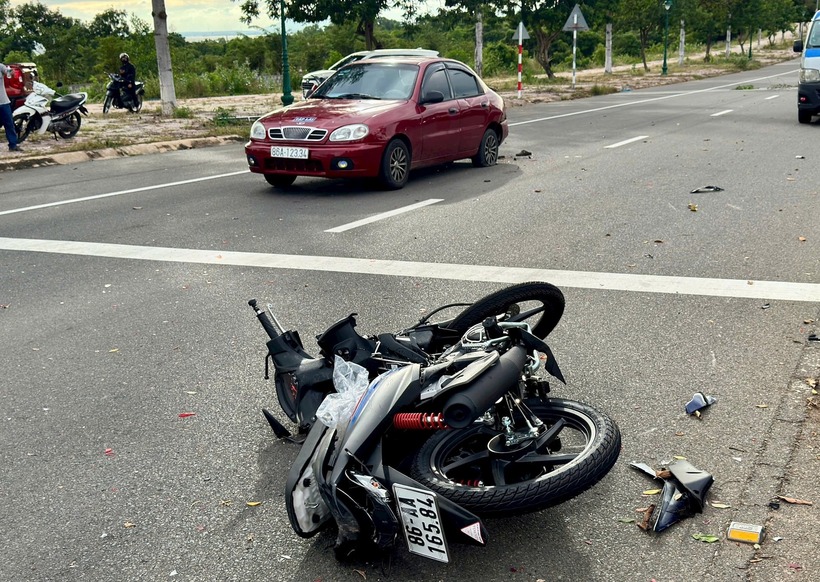 Hiện trường xảy ra vụ tai nạn. Ảnh: Báo Bình Thuận.