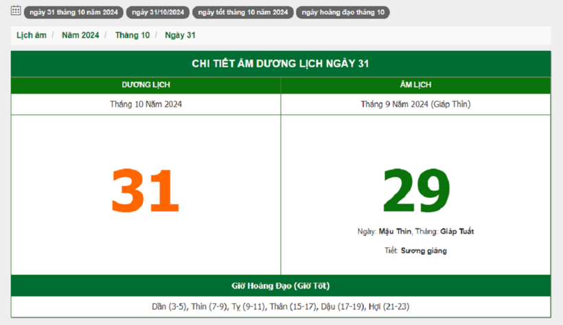 Hôm nay (31/10), có phải ngày đẹp không? - 1