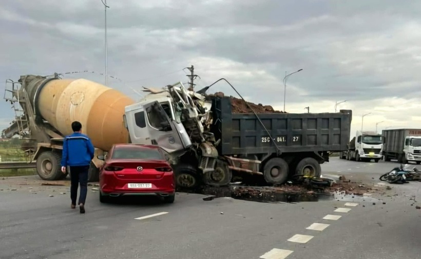 Hiện trường vụ tai nạn. (Ảnh: Dân trí)