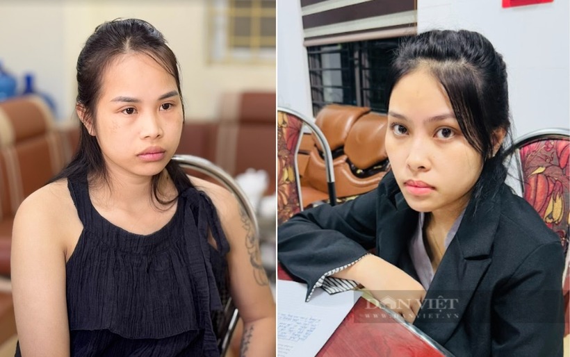 2 đối tượng Chu Thị Linh và Lý Ngọc Lan. (Ảnh: Dân Việt)