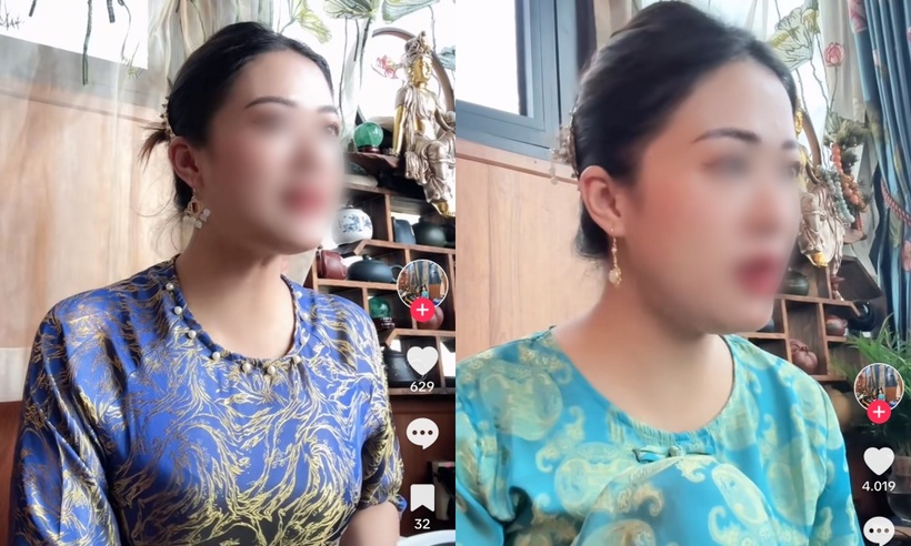 Kênh tiktok của "cô đồng bát nước" đăng tải clip xem bói. (Ảnh: Dân Việt)