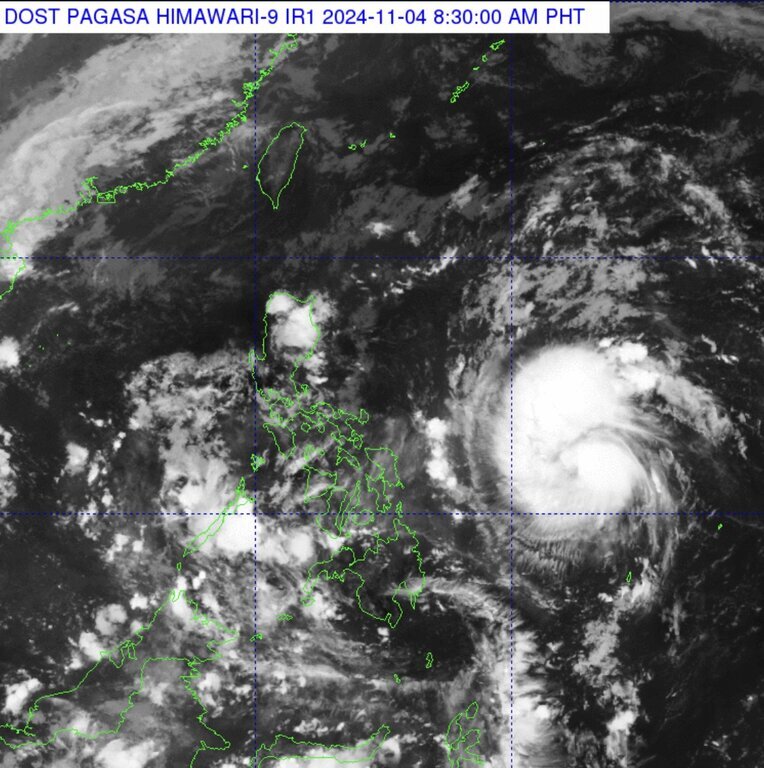 Bão Yinxing (tên ở Philippines là Marce) có khả năng đi vào Biển Đông trong nửa cuối tuần này. (Ảnh: PAGASA)