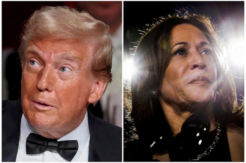 Cựu Tổng thống Mỹ Donald Trump (bên trái) và Phó Tổng thống Mỹ Kamala Harris. Ảnh: Reuters