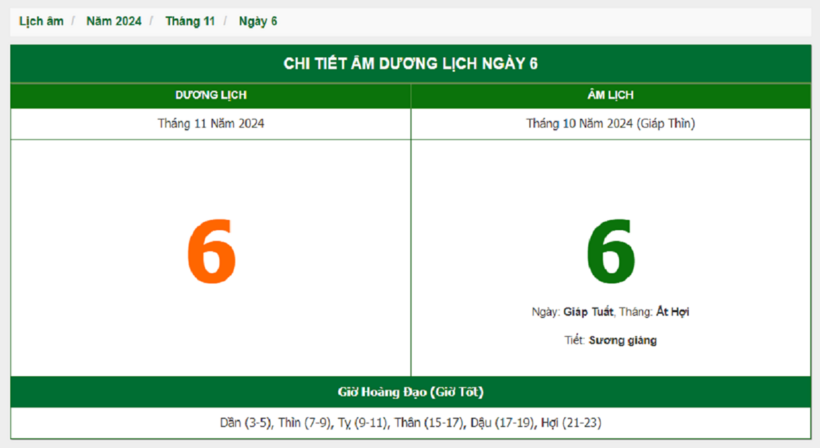 Hôm nay (6/11), có phải ngày đẹp không? - 1