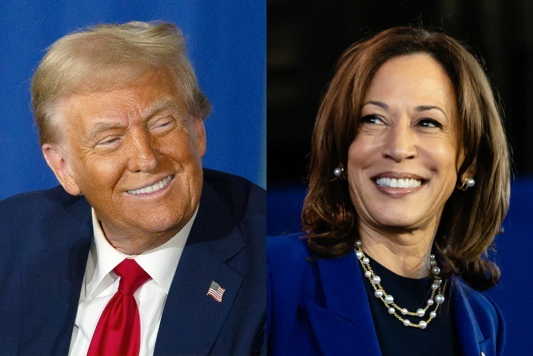 Ông Trump duy trì thế dẫn trước bà Harris. Ảnh: NBC News