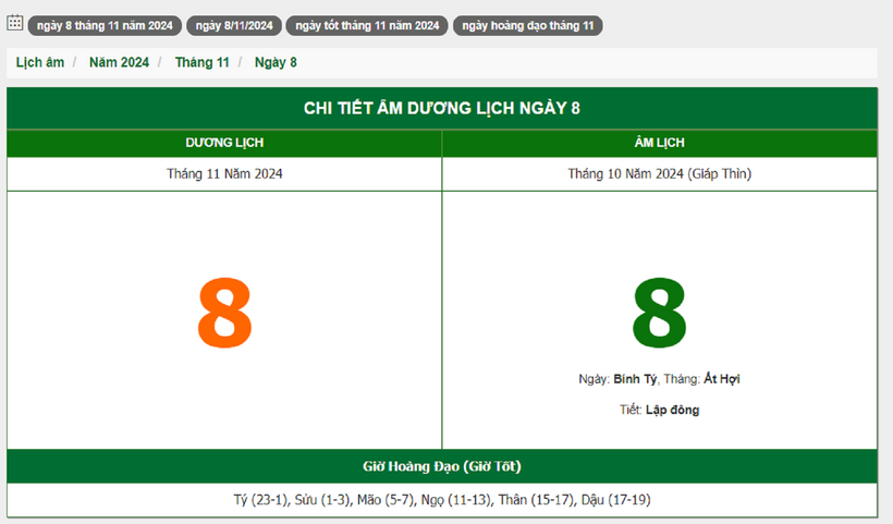 Hôm nay (8/11), có phải ngày đẹp không? - 1