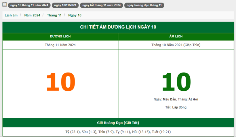 Hôm nay (10/11), có phải ngày đẹp không? - 1