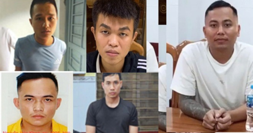 Đối tượng Mạnh (áo trắng) và các đối tượng liên quan. (Ảnh: ANTĐ)