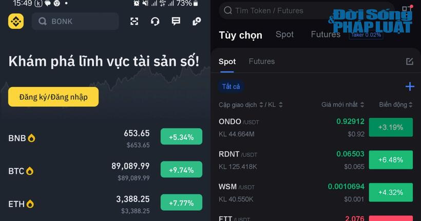 Dù chưa được pháp luật Việt Nam công nhận song các sàn giao dịch tiền điện tử như Binance, MEXC Global, OKX… vẫn hoạt động sôi động trong nhiều năm qua.