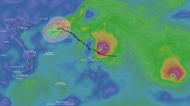 Khu vực Tây Bắc Thái Bình Dương (gồm Biển Đông) đang trong thời kỳ bão hoạt động mạnh. Ảnh: Tiền phong