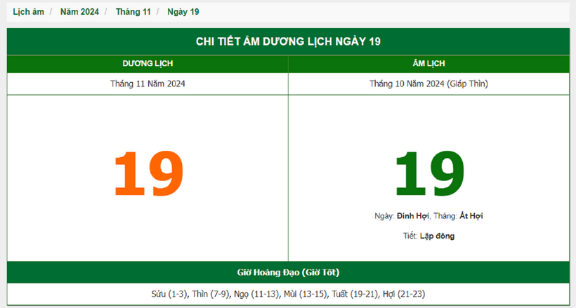 Hôm nay (19/11), có phải ngày đẹp không? - 1