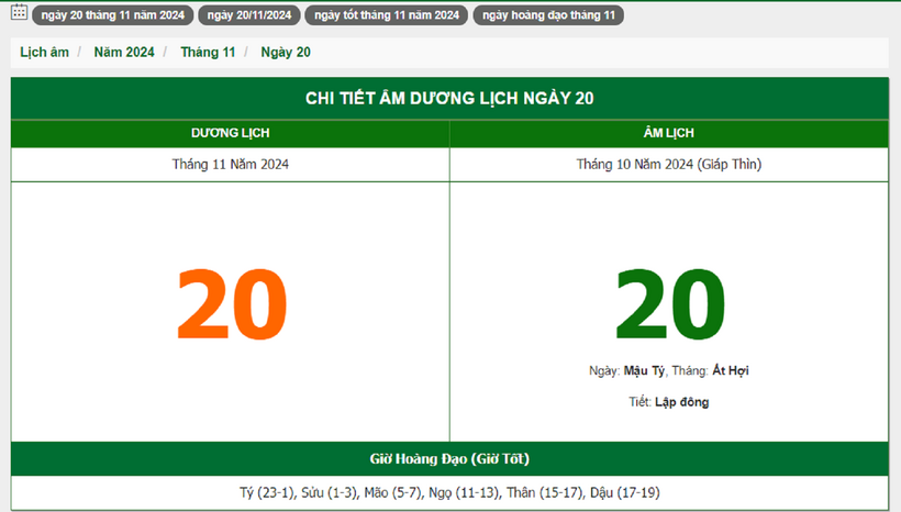 Hôm nay (20/11), có phải ngày đẹp không? - 1