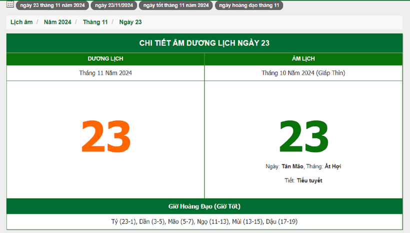 Hôm nay (23/11), có phải ngày đẹp không? - 1