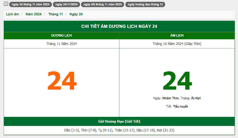 Hôm nay (24/11), có phải ngày đẹp không? - 1