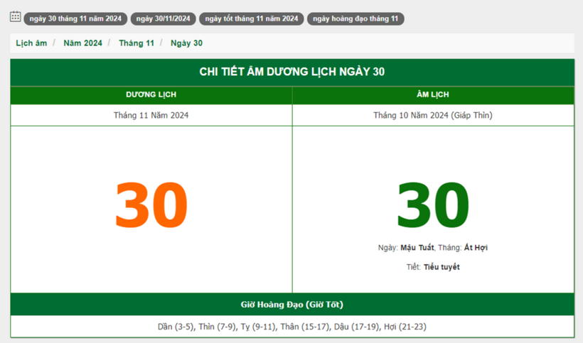 Hôm nay (30/11), có phải ngày đẹp không? - 1