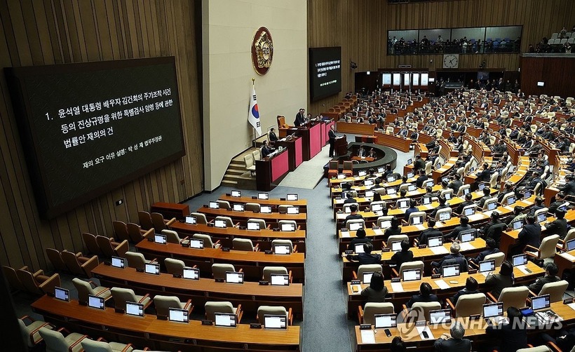 Quốc hội Hàn Quốc đã thất bại trong việc thông qua kiến nghị luận tội Tổng thống Yoon Suk-yeol do không có đủ số phiếu cần thiết. Ảnh: Yonhap new