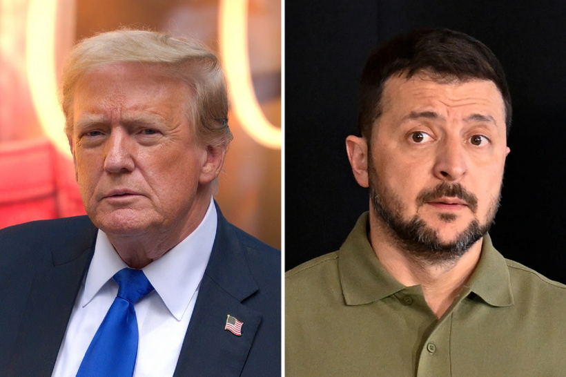 Tổng thống đắc cử Mỹ Donald Trump và Tổng thống Ukraine Zelensky. Ảnh : Getty