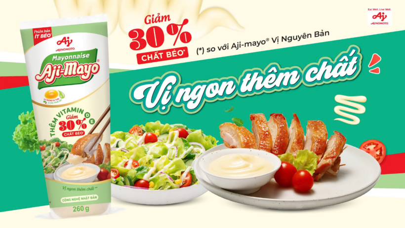 Xốt Mayonnaise Aji-mayo® Giảm 30 % Chất Béo.