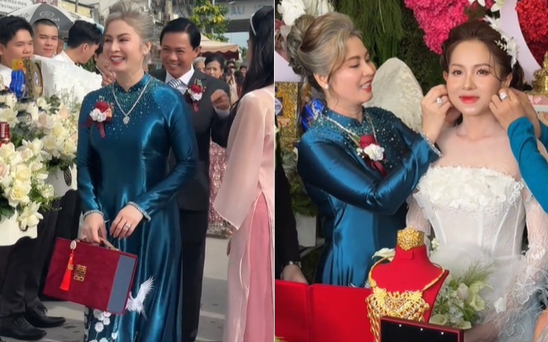 Vẻ đẹp sang trọng, quý phái của mẹ chú rể. Ảnh: Vietnamnet.