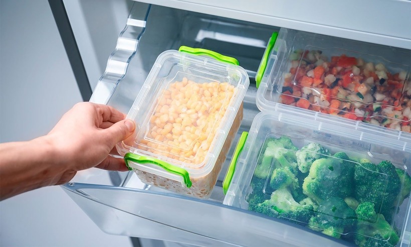 Thực phẩm đã nấu chín nên đặt ở tầng trên để tránh lây nhiễm chéo máu, nước và vi khuẩn từ thực phẩm sống. Ảnh minh họa