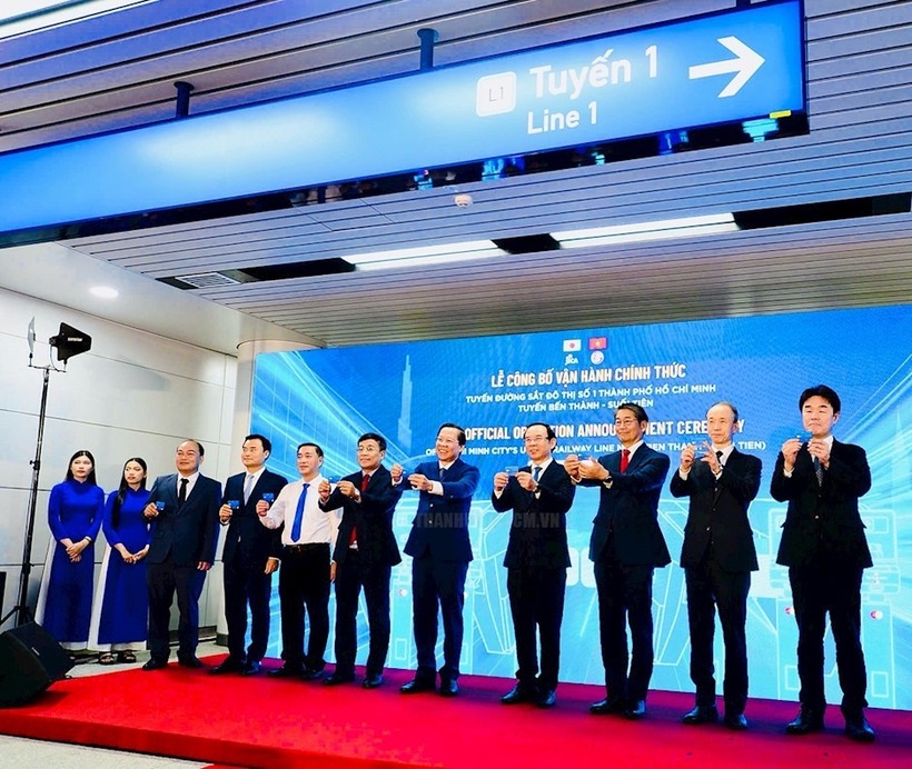 TP chính thức vận hành thương mại tuyến Metro số 1. (Ảnh: hcmcpv.org.vn)