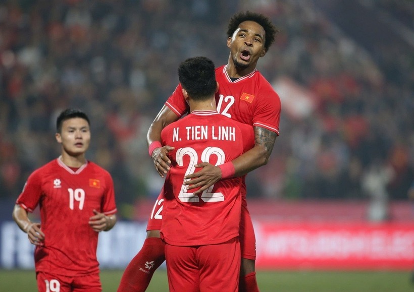 Chiến thắng 2-1 trên sân nhà ở trận lượt đi AFF Cup 2024 mang đến lợi thế không nhỏ cho thầy trò HLV Kim Sang Sik. Ảnh: Báo Giao thông