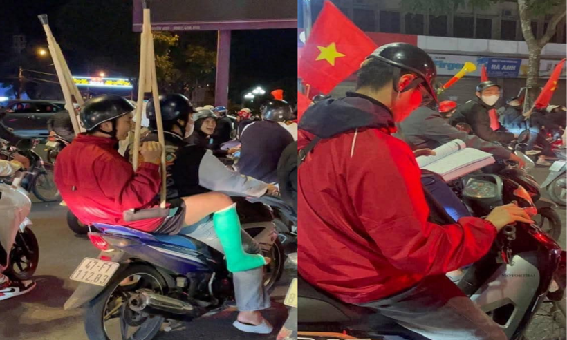 Những cổ động viên “vượt khó, vượt khổ” nhất đêm qua.