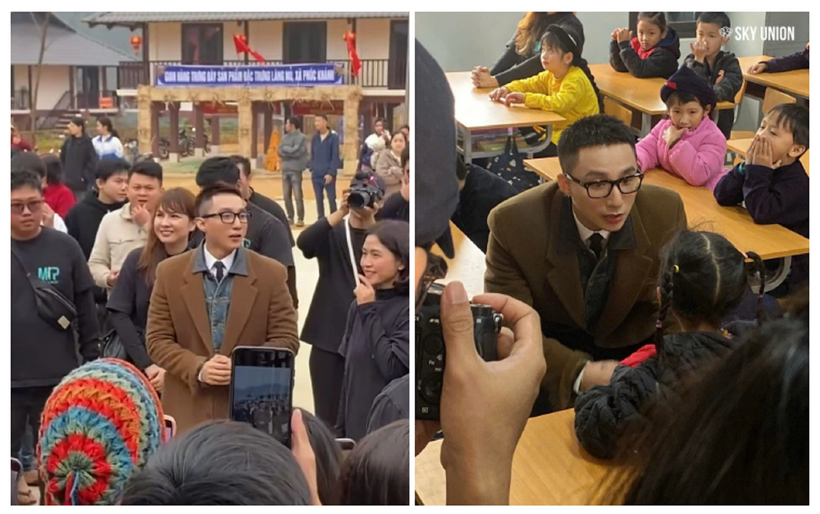 Hình ảnh Sơn Tùng ở Làng Nủ sáng 7/1. Ảnh: ZNews