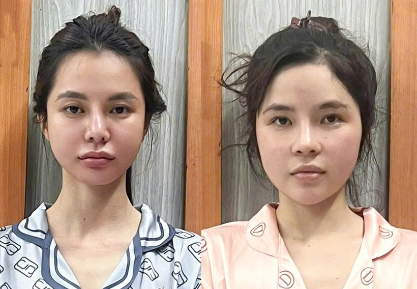 Tuyền (bìa trái) và Quyên bị bắt về tội Mua bán người. (Ảnh: Dân trí)