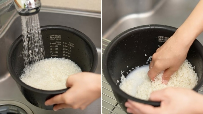 Nhiều người thường có thói quen vo gạo trực tiếp trong ruột nồi cơm điện vì sự tiện lợi.